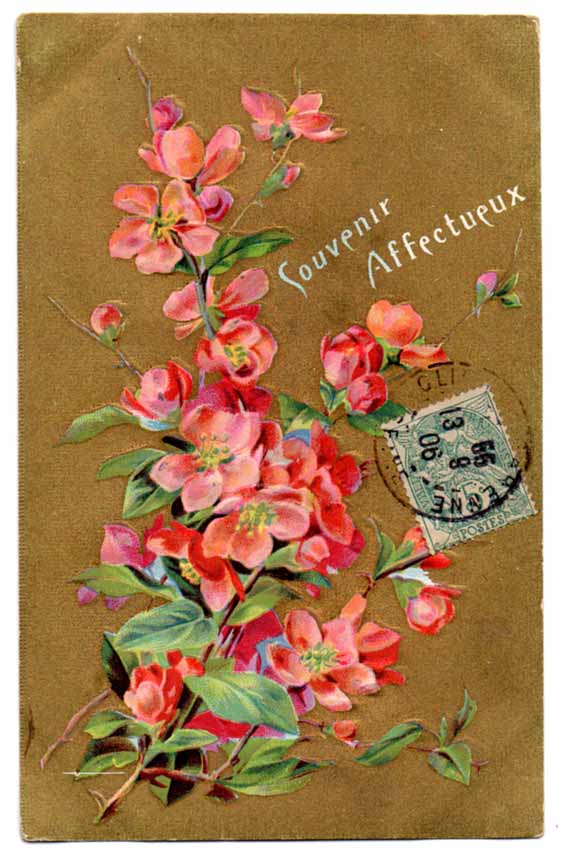 kukkia ja kultaa postikortti